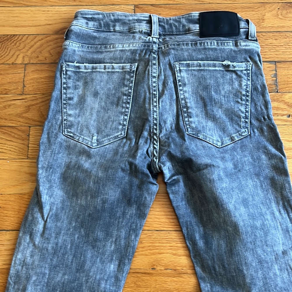 ZARA Gray Distressed Denim Skinny Jeans - Picture 4 of 5